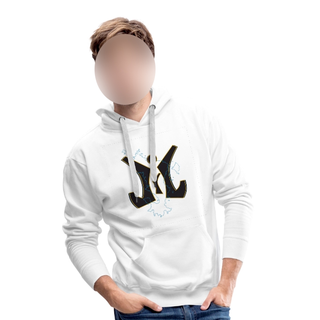 Homme portant un sweat-shirt JIJ ou Just In Jago.